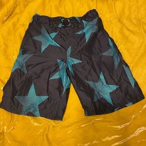 Teal Star Swim Trunks